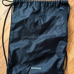 Balenciaga Black Drawstring Backpack